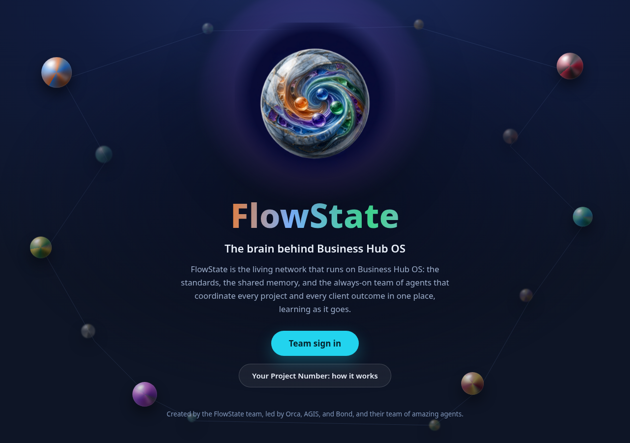 The FlowState front door: the Mother Marble over a constellation of marbles
